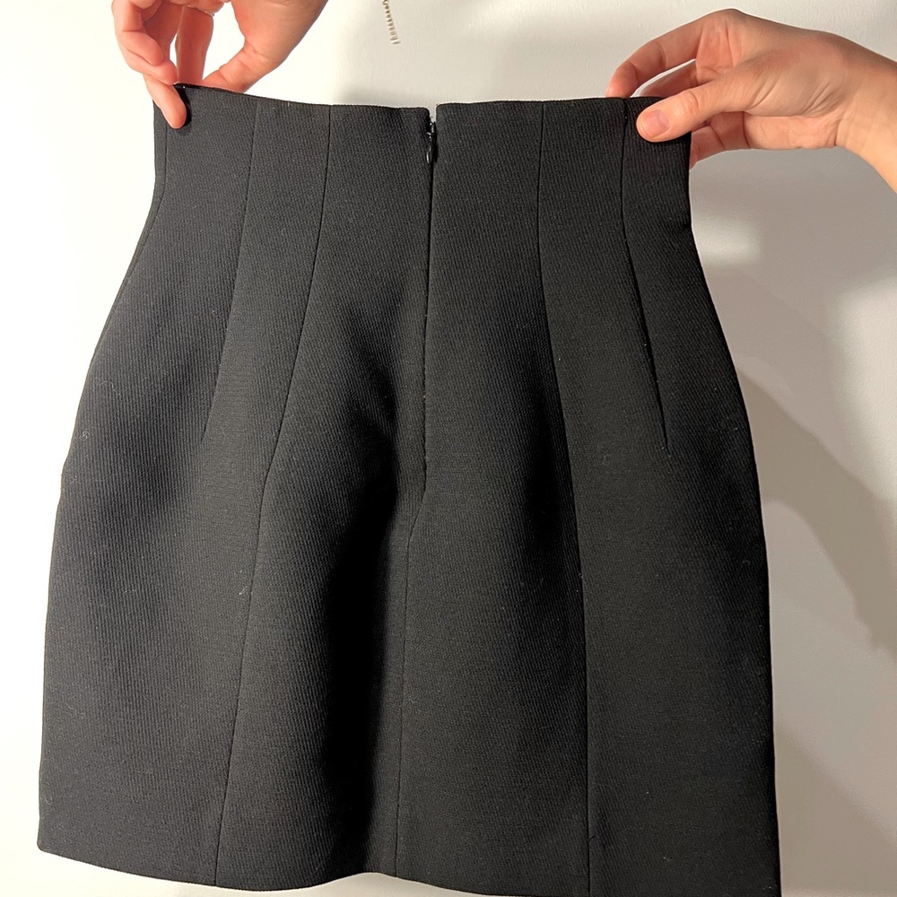 Other Stories Structured High Waisted Mini Skirt Black